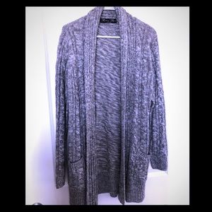 Thick Marled Long Cardigan Sweater